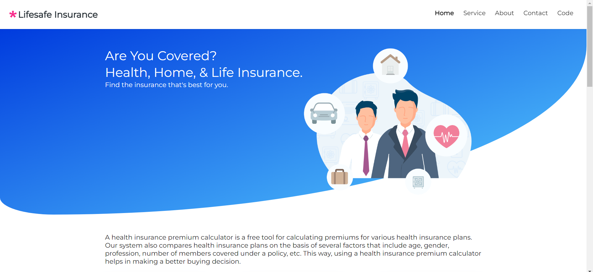 Lifesafe Insurance Website